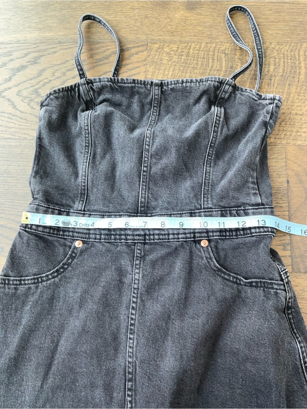 H&M Black Denim Maxi Open back Dress with Spaghetti Straps - Picture 9 of 9